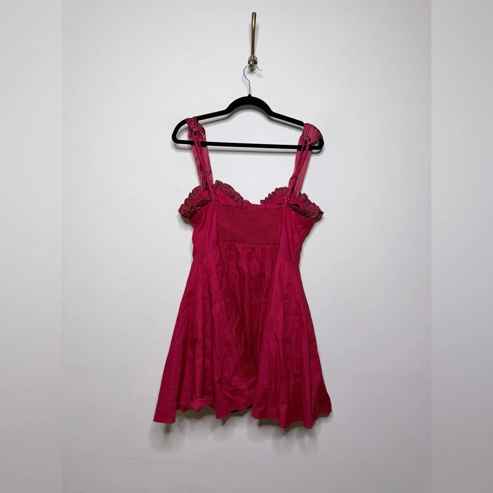 Free People Midnight Magic Mini Dress in Red Dahlia Combo